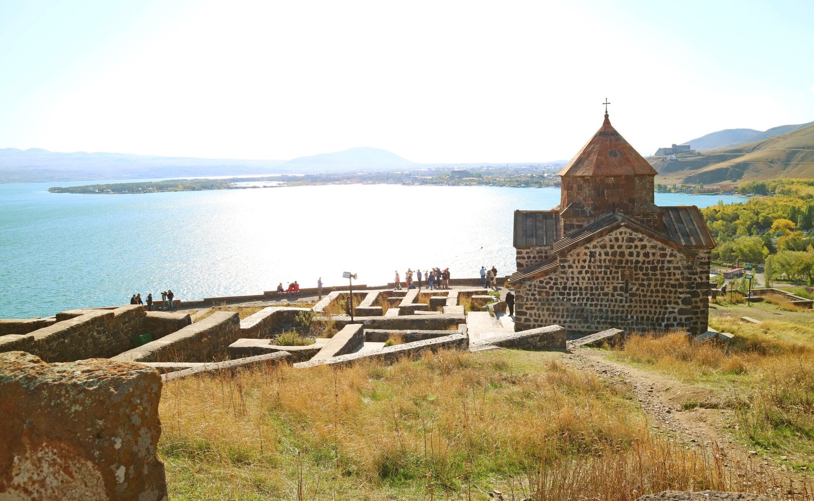 The Sevanavank Monastery complex on the north-western shore of Lake Sevan, Armenia