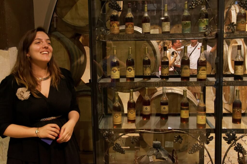 Bottles of Armenian cognac at the Yerevan Brandy Company in Yerevan, Armenia