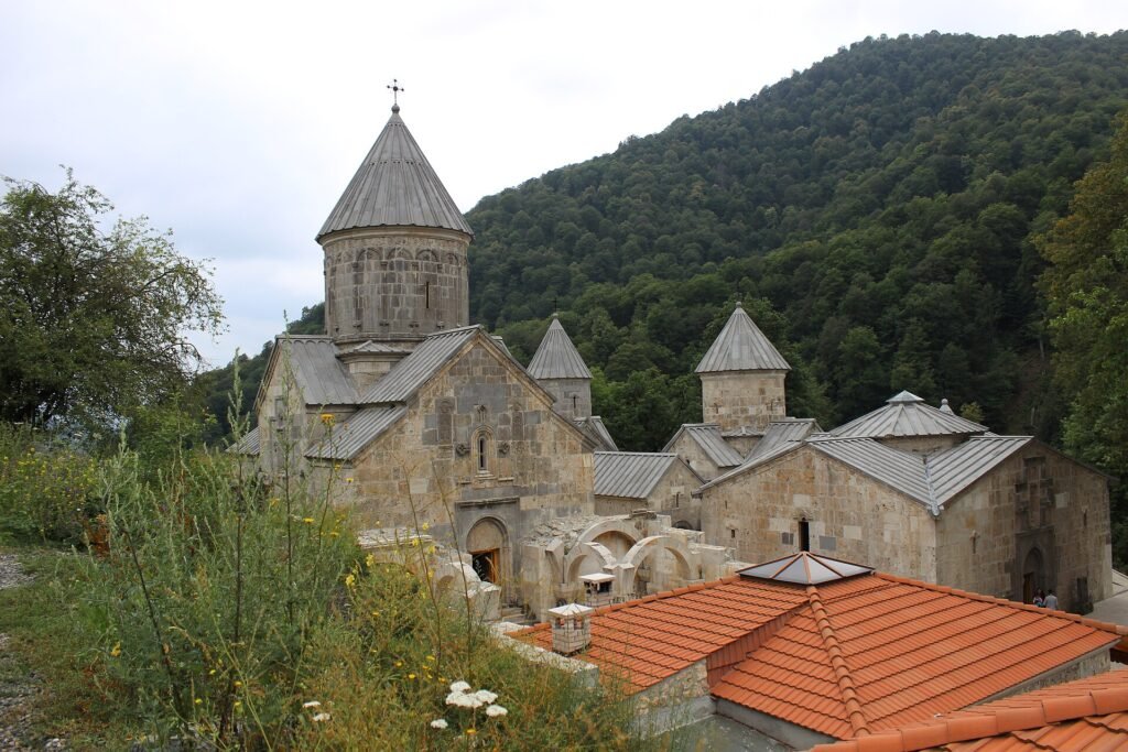Haghartsin Monastery stone churches in the forested hills near Dilijan, Armenia