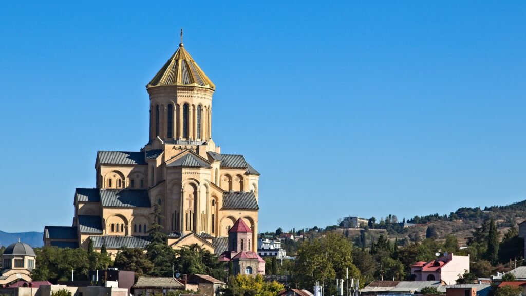 St. Nicholas church in Tbilisi, Georgia, seen from the city streets