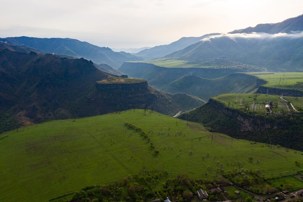Steep forested Debed Canyon gorge in the Lori region of northern Armenia