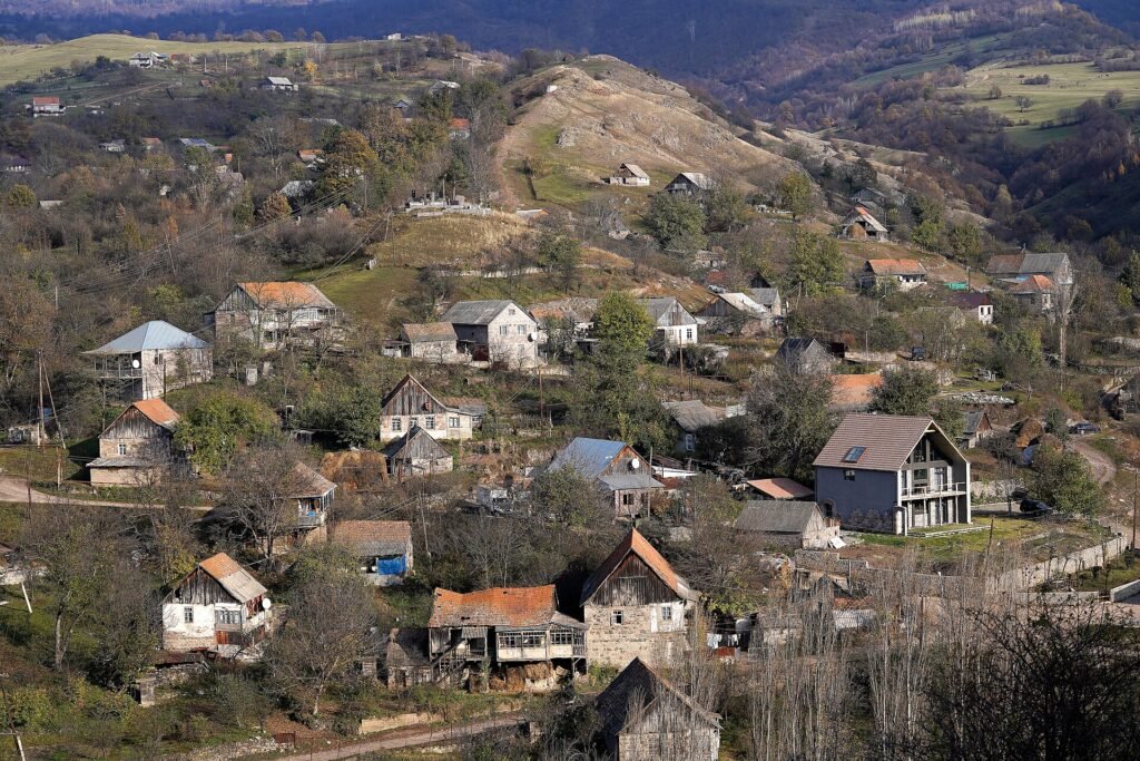 View of Debet village from the hiking trail to Yeghegnut in northern Armenia